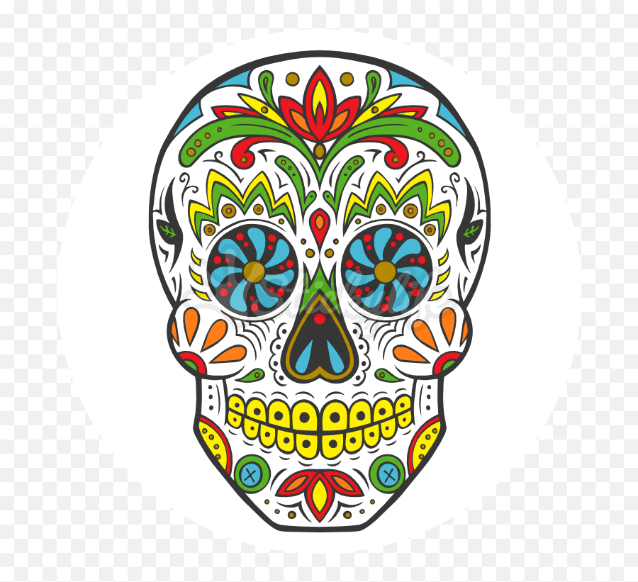 Transparent Sugar Skull Clipart - Sugar Skull Clear Background Emoji,Day Of The Dead Emoji