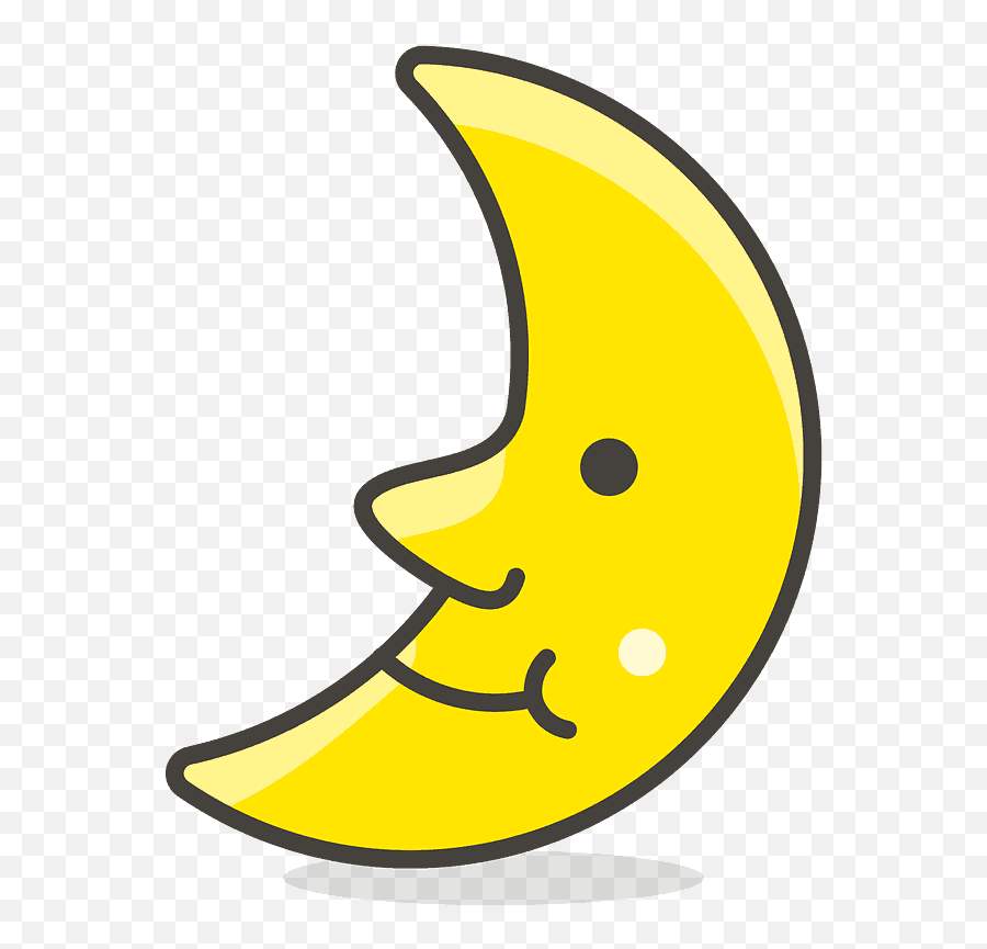 First Quarter Moon Face Emoji Clipart Free Download - Moon Face Png,Crescent Moon Emoji