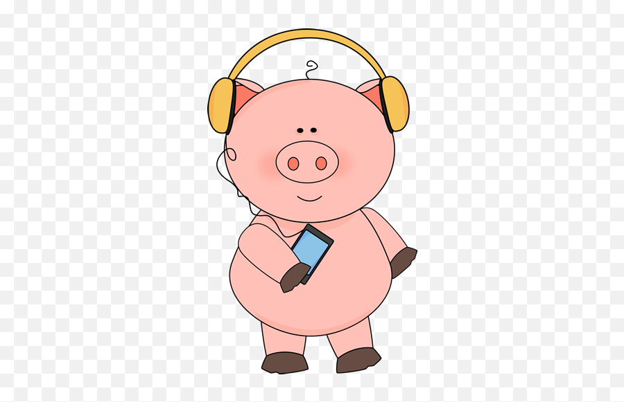 Pig Listening To Music - Pig Listening To Music Emoji,Piglet Emoticon