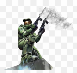 Master Chief Equipped With Smgs And Smoke On The Guns Psd - Warhammer 40k Vs Starship Troopers Emoji,Master Chief Emoji