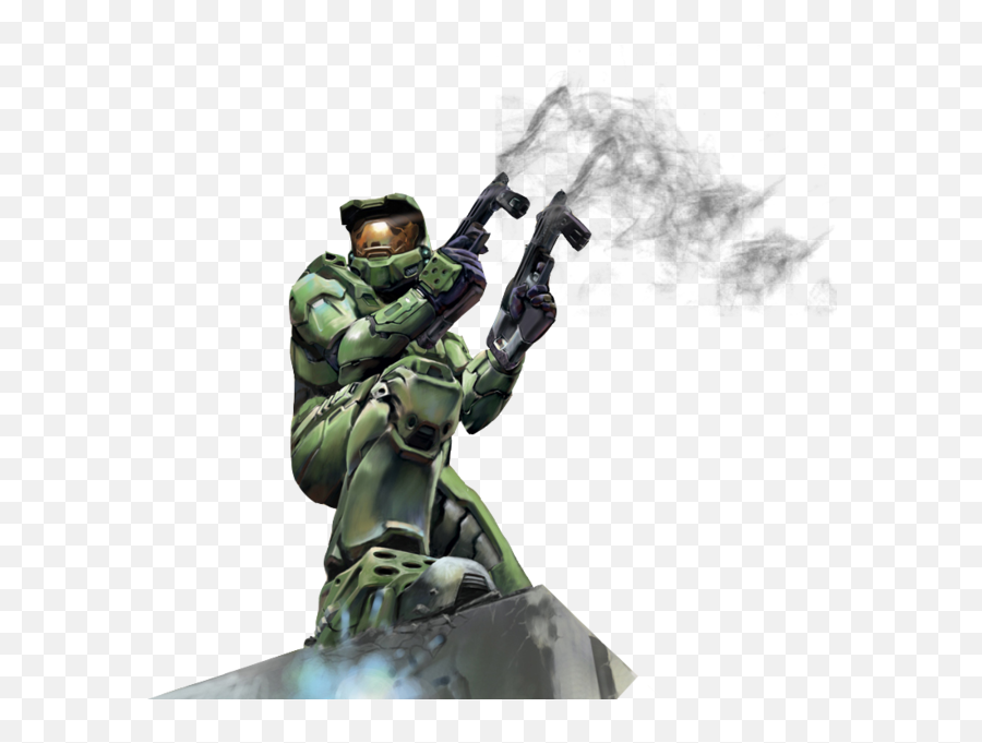 Master Chief Equipped With Smgs And Smoke On The Guns Psd - Warhammer 40k Vs Starship Troopers Emoji,Master Chief Emoji