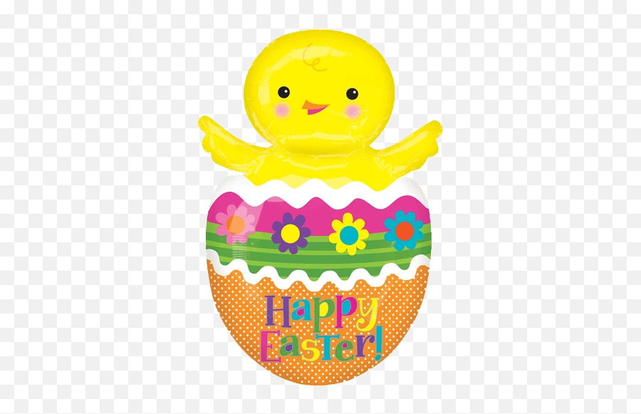 26 Happy Easter Chick In Egg Balloon - Easter Chick In Egg Emoji,Easter Emoji