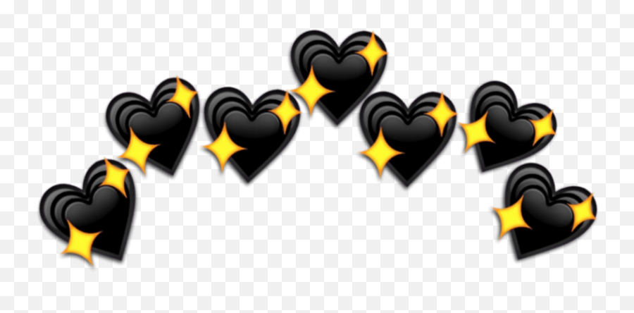 Stars Star Black Heart Hearts Blackheart Blackhearts - Black Heart Crown Png Emoji,Black Star Emoji