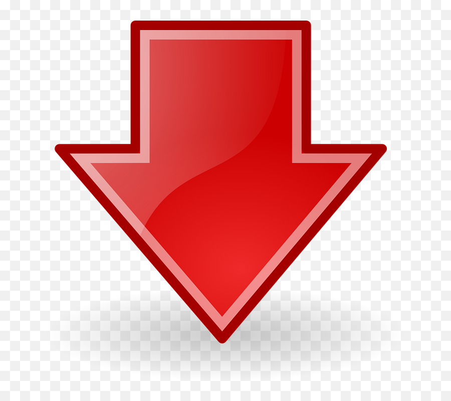 Free Down Arrow Vectors - Red Down Arrow With Transparent Background Emoji,Upside Down Emoticon