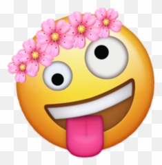 Emoji Iphone Crown Flower - Iphone Funny Face Emoji,Crown Emoticon