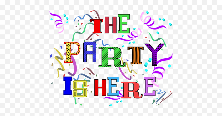 Party Logo - Party Is Here Clipart Emoji,Celebration Emoji