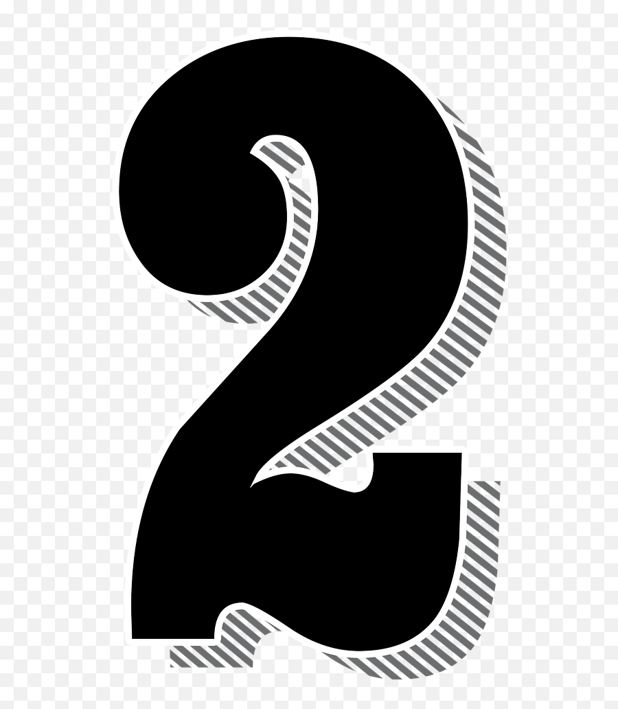 Numbers Two 2 Drop Shadow Typography - Number 2 Drop Shadow Emoji,Emoji Bullet Points