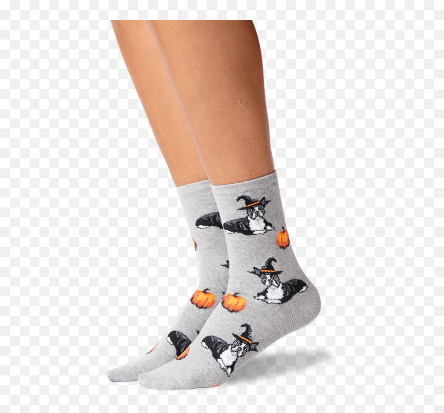 Womens Halloween Boston Terrier Socks - Sock Emoji,Dancing Lady Emoji Costume
