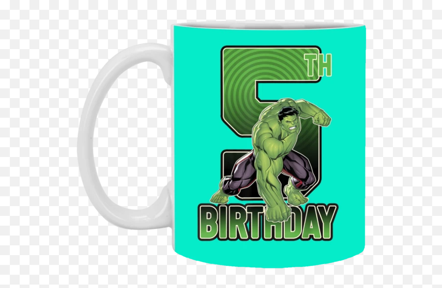 Marvel Hulk Smash 5th Birthday Graphic White Mug U2013 Tocoti - Mug Emoji,Frog And Coffee Cup Emoji