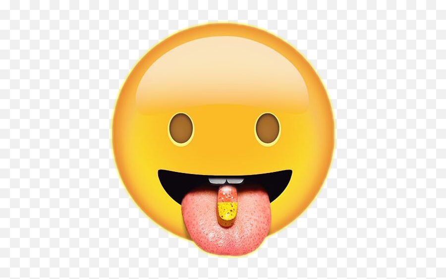 Interesting Emojis Smile Lol Joke Tounge Drug Drugs Fre - Smiley,Pill Emoji