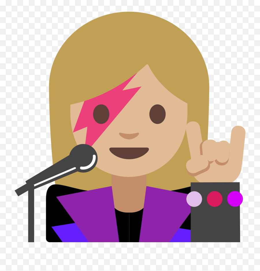 Emoji Man Singer - Female Emoji,Singer Emoji