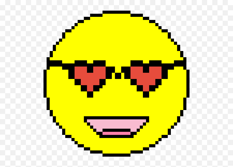 Download Heart Face Emoji - Big Circle Pixel Art,Minecraft Emoji