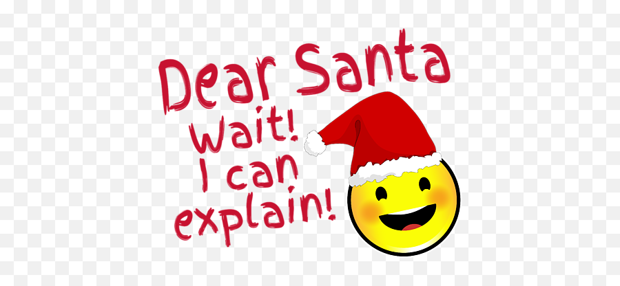 Dear Santa Wait I Can Explain Funny Emoji In Santa Hat Baby Onesie - Santa Hat Clip Art,Funny Emoji