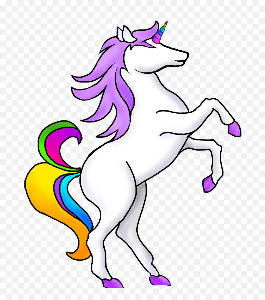 Unicorn Rainbow Sticker Draw - Mane Emoji,How To Draw A Emoji Unicorn