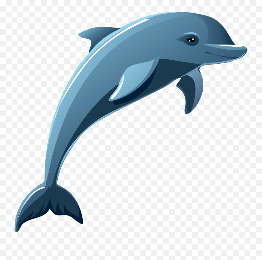 Clear Background Dolphin Clipart Png - Cartoon Dolphin Jumping Out Of Water Emoji,Dolphin Emoji