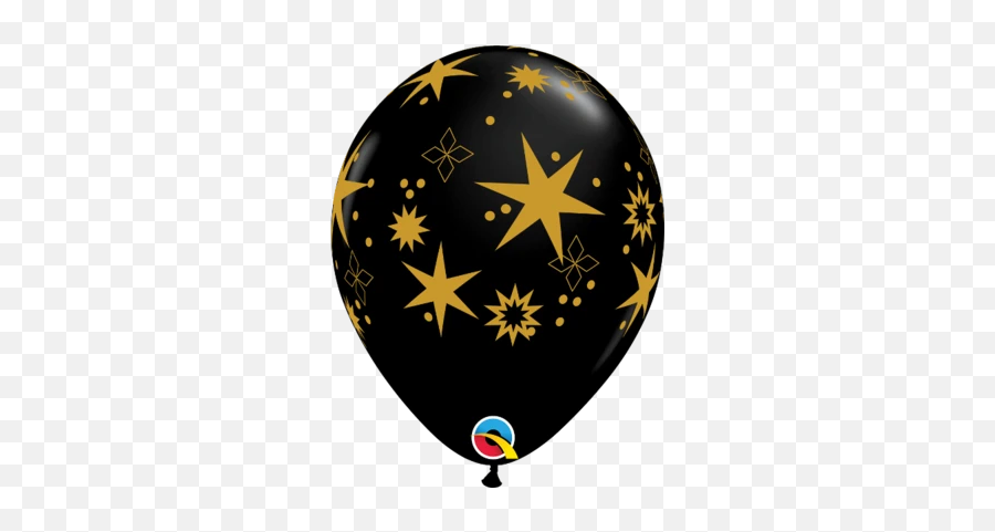 Stars A Round Onyx Black Balloons Balloon Place - Balloons Single Black Png Emoji,Emoji Balloons