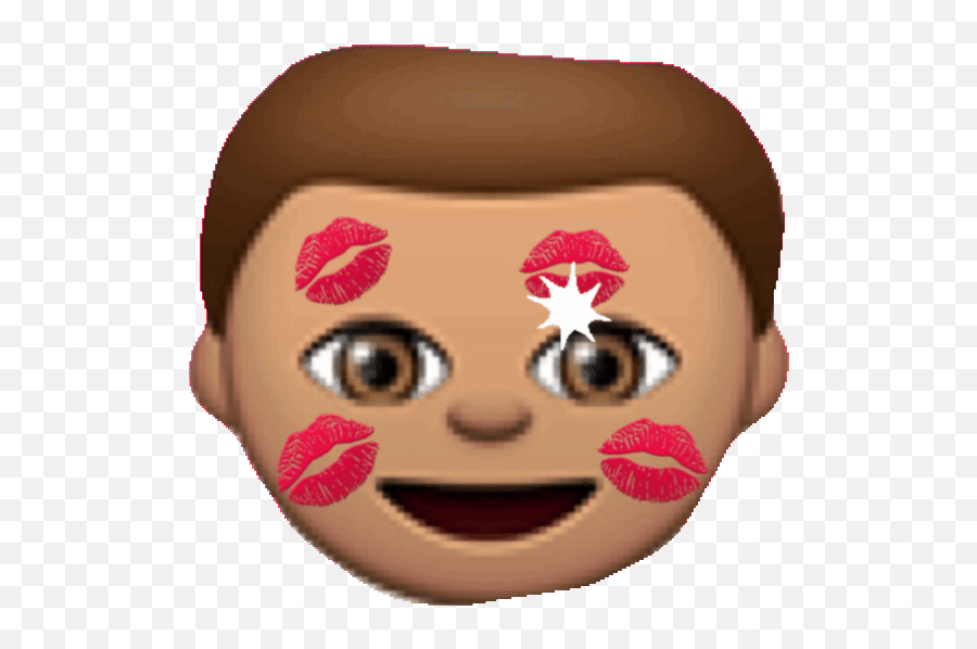 Kiss Emoji Sticker Gif - Kiss Love Emoji Gif,Brown Thumbs Up Emoji