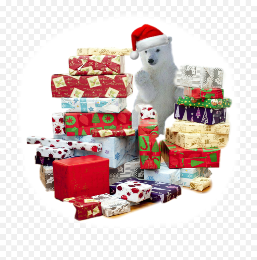 Polarbear Sticker Christmas Gift Gifts Holiday Santahat - Gift Wrapping Emoji,Emoji Christmas Gifts
