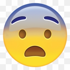 Fearful face emoji transparent png - DesignBust Omg Emoji Png Sticker