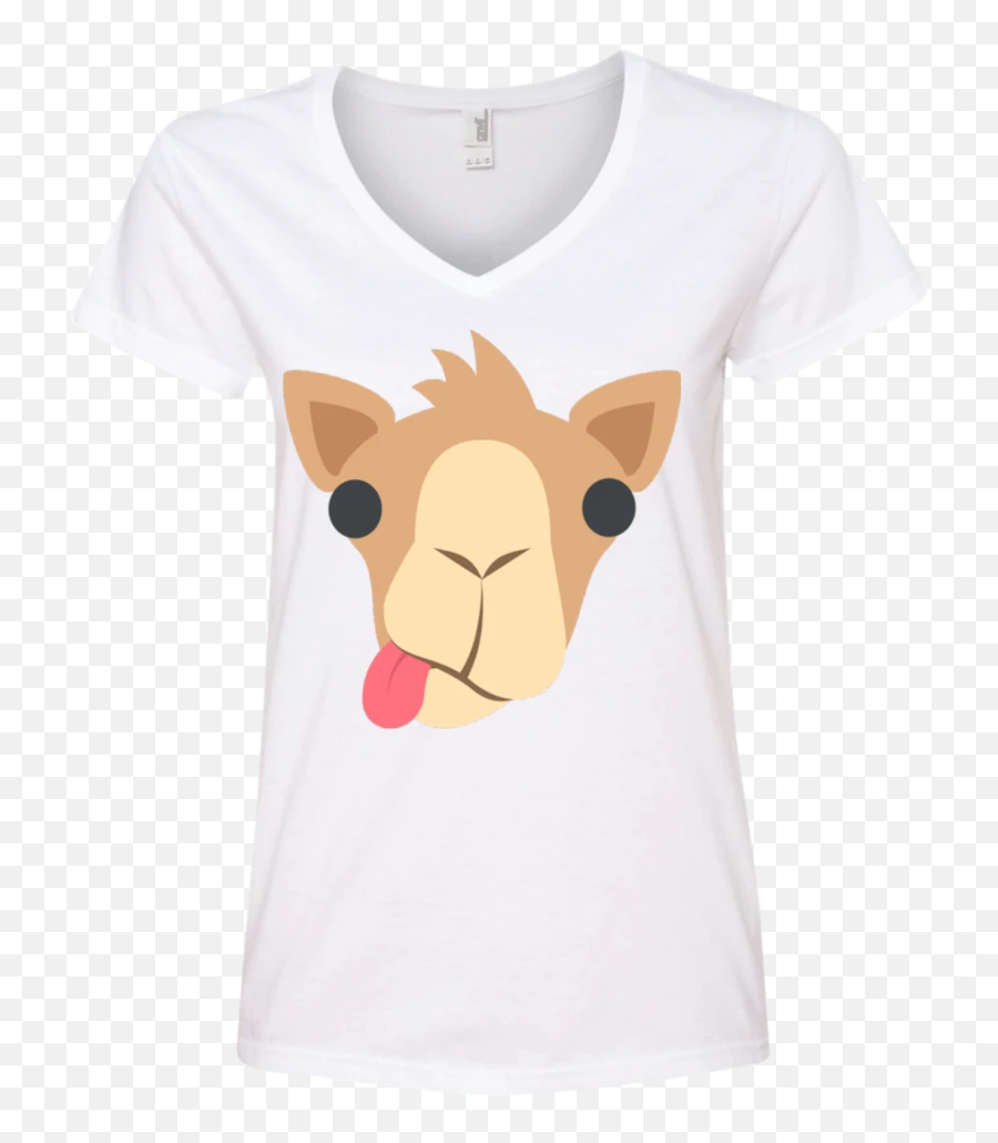 Funny Camel Face Emoji Ladiesu0027 V - Neck Tshirt U2013 That Merch Store Camel Emoji,:v Face Emoji