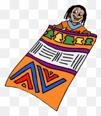 African Woman Weaving Blanket - Clip Art Emoji