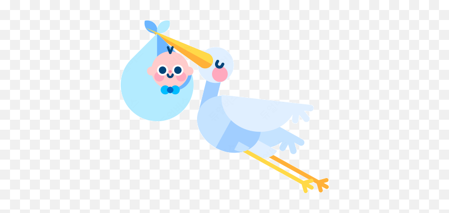 Pregnancy Baby Emojis And Stickers - Baby And Stork Emoji,Emojis Baby