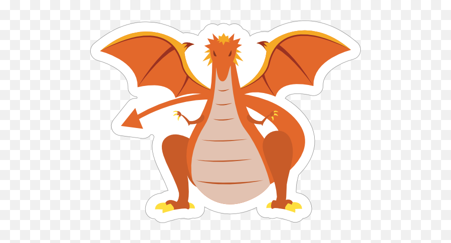 Menacing Orange Dragon Sticker - Orange Dragon Emoji,Dragon Emoticon