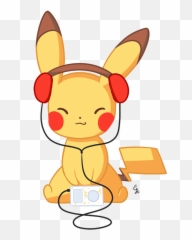 Pikachu Music - Listening To Music Gif Transparent Emoji,Emoji Listening To Music