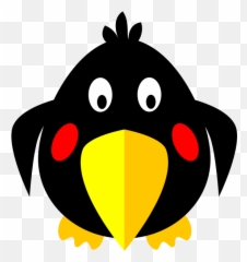 Hunky Cartoon Bird Vector Clip Art - Black Bird Clipart Emoji,Turkey Emoji
