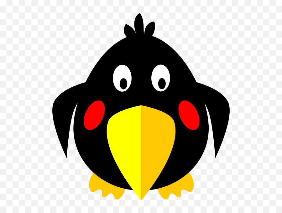 Hunky Cartoon Bird Vector Clip Art - Black Bird Clipart Emoji,Turkey Emoji