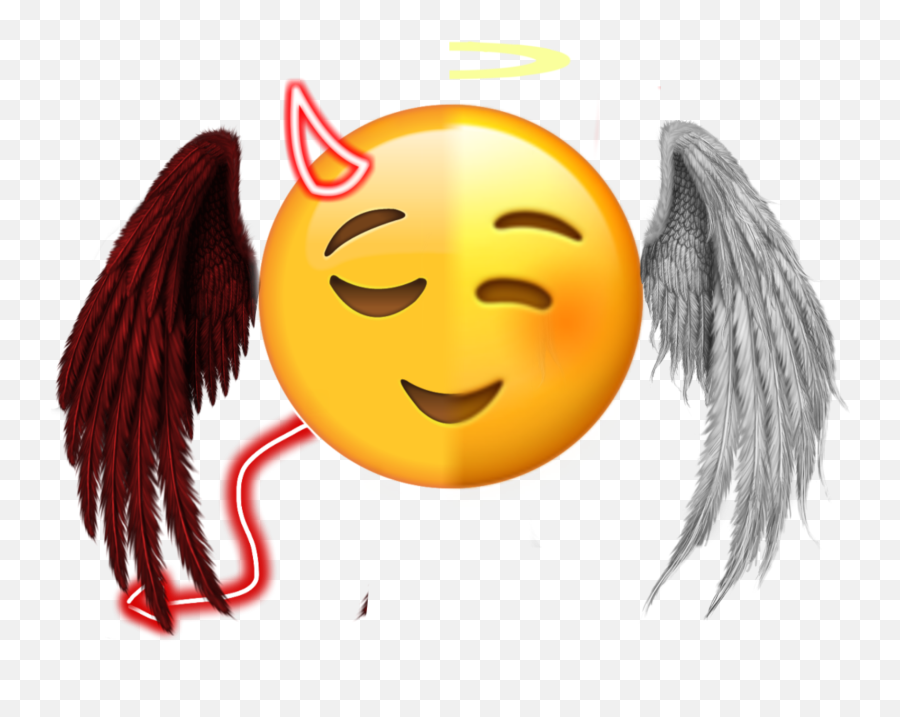 Angedemon Ange Demon Emoji Iphone - Alas De Angel Png,Demon Face Emoji