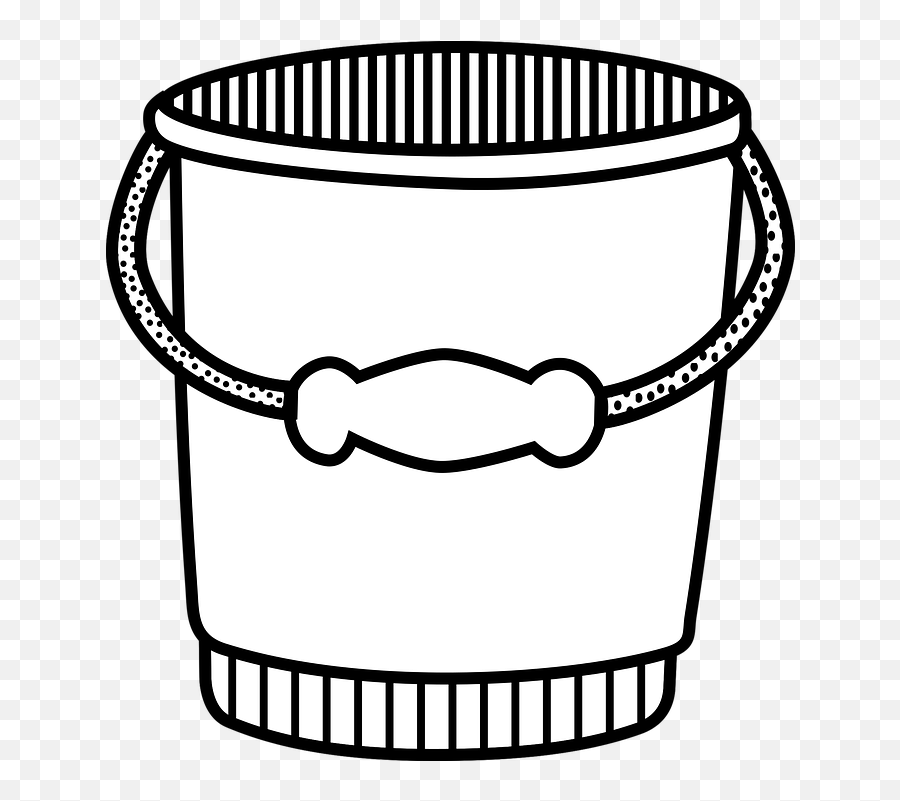 Bucket Container - Bucket Clipart Black And White Png Emoji,Bottle Flip Emoji