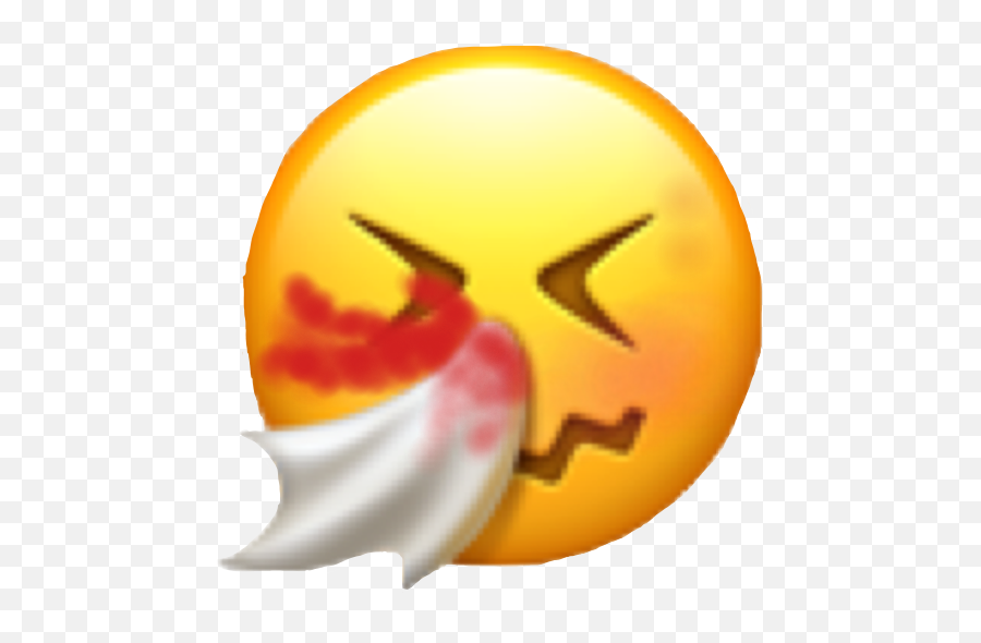 Freetoedit Emoji Blush Nosebleed Bleed Embarrassed Anim - Emoji Iphone Flu,Emoji Blush