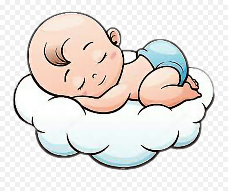 Baby Sleeping Cloud Sticker - Baby Clip Art Emoji,Sleeping Baby Emoji