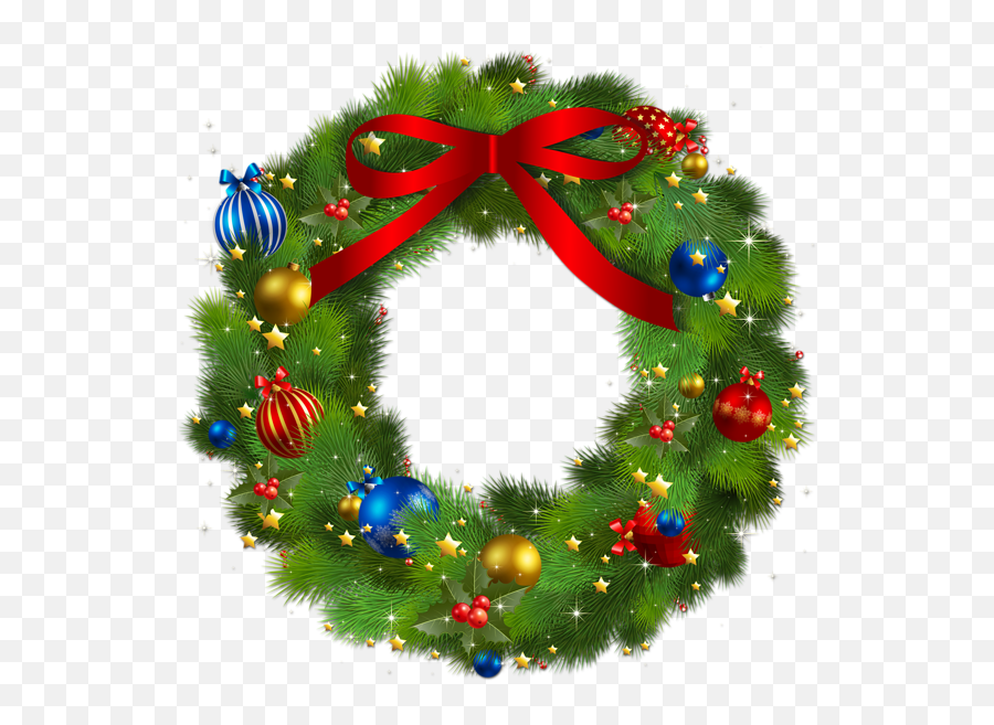 Transparent Christmas Pine Wreath With Red Bow Png Picture - Christmas Wreath Transparent Background Emoji,Pine Tree Emoji