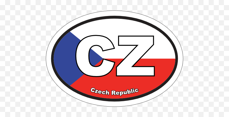 Czech Republic Cz Flag Oval Sticker - Circle Emoji,Czech Flag Emoji