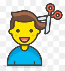 Download Hd Man Getting Haircut Emoji - Family