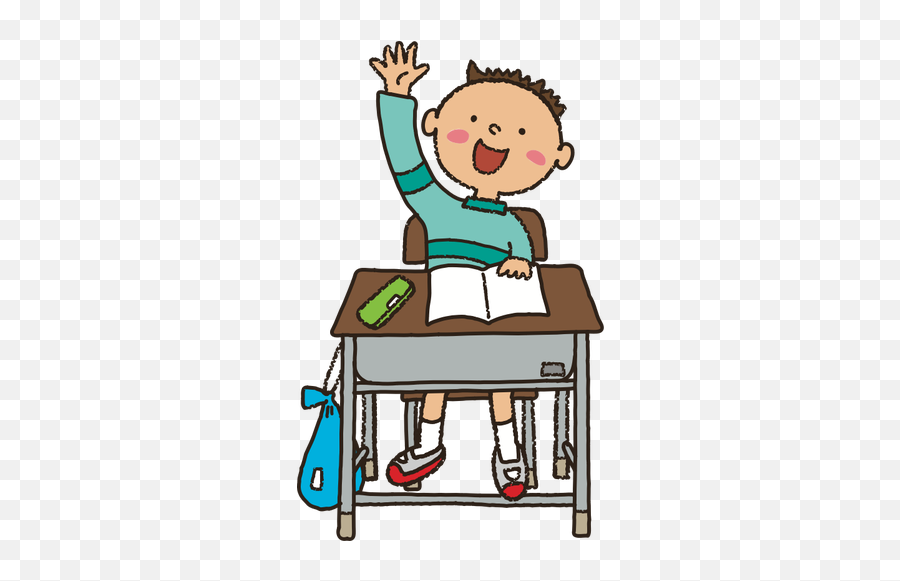 Raised Hand Student Vector Image - Student Raising Hand Cartoon Emoji,Raise Hand Emoji
