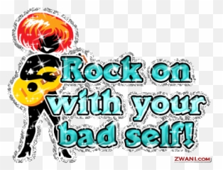 80 Hard Rock Stickers For Android Ios - On With Your Bad Self Emoji