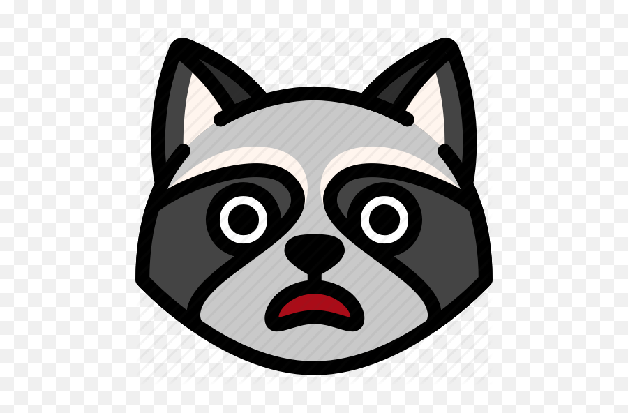 Emoji Emotion Expression Face - Shocked Clipart Animal Face,Raccoon Emoticon