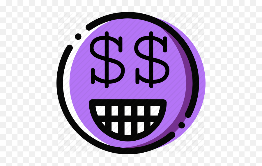 Emoji Emoticon Face Money Icon - Icon,Purple Emoticons