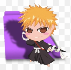 Bleach Chibi Ichigo Folder Icon Free - Chibi Anime Folder Icon Emoji,Bleach Emoticon