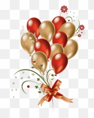 Gold Balloons Clipart - Birthday Red Gold Ballons Emoji,Red Balloon Emoji