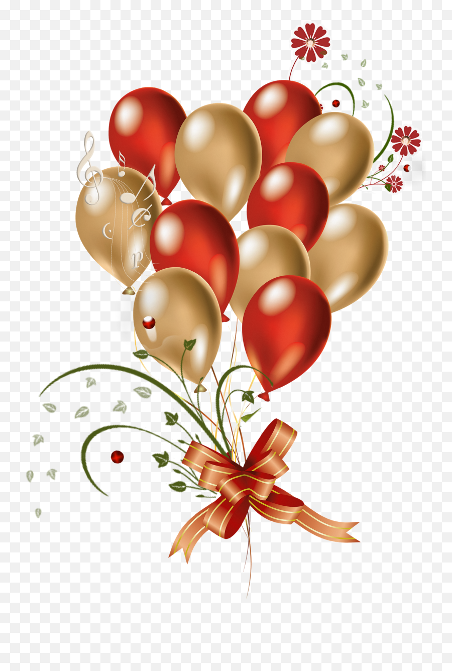 Gold Balloons Clipart - Birthday Red Gold Ballons Emoji,Red Balloon Emoji