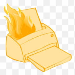 Broken Printer Clipart - On Fire Emoji