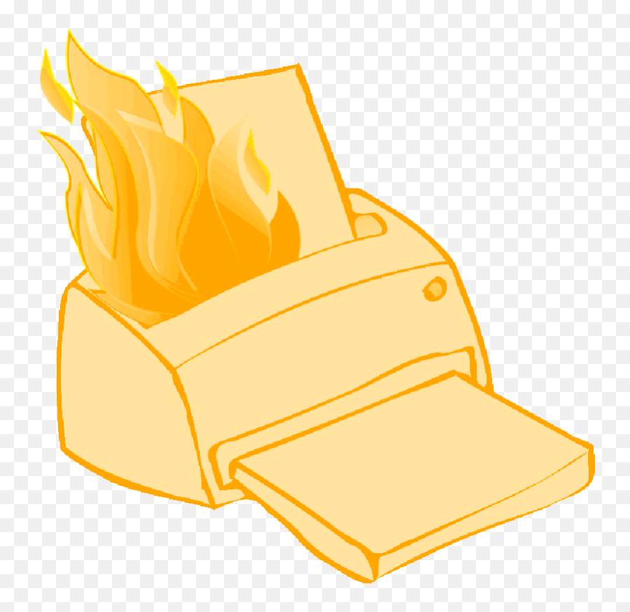 Broken Printer Clipart - Printer On Fire Emoji,Squirting Emoji