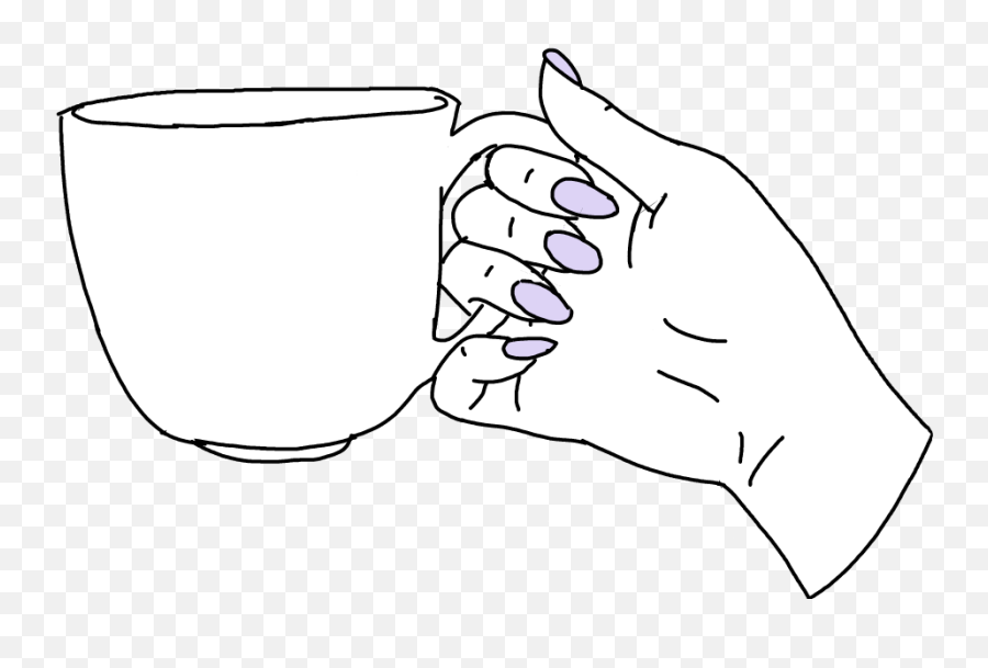 Tea Cup Sipstea Hand Paintednails Tumblr Pastel Borrowe - Illustration Emoji,Sips Tea Emoji