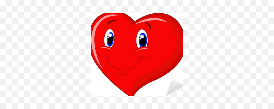 Red Heart Cartoon Sticker U2022 Pixers - We Live To Change Cartoon Emoji,Red Heart Emoticon