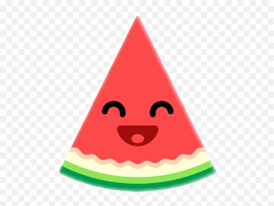 Watermelon Fruit Food Kawaii Emotion - Rebanada De Sandia Dibujo Sin Semillas Emoji,Red Triangle Emoji