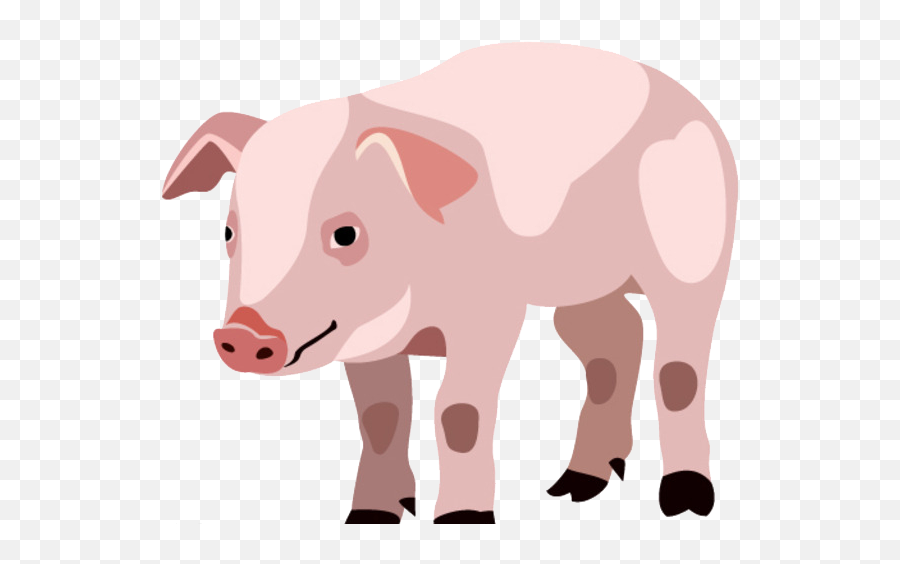Cartoon Hand Painted Pig Silhouette - Piglet Pig Silhouette Png Emoji,Woman Pig Emoji